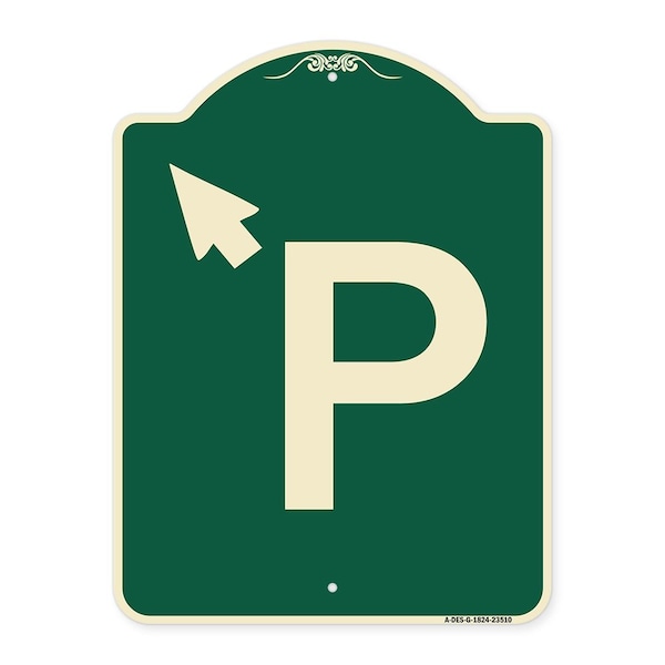 Signmission PWith Up Arrow Pointing Left Heavy-Gauge Aluminum Architectural Sign, 24" x 18", G-1824-23510 A-DES-G-1824-23510 - main